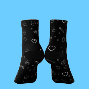 Gaming Icons A B X Y Buttons Sword Heart Design Sock