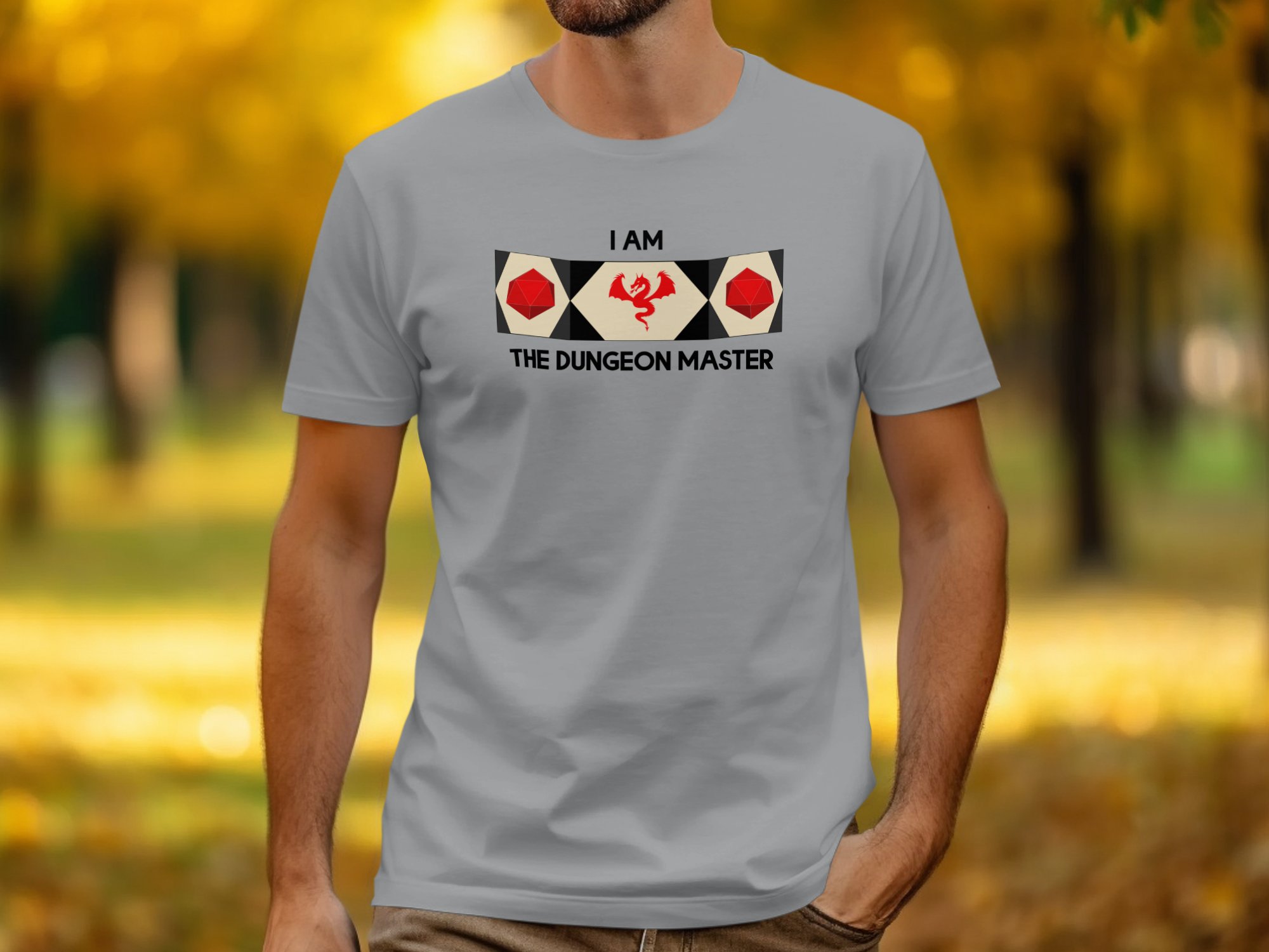 I Am The Dungeon Master Red Dragon Art T-Shirt - Image 6