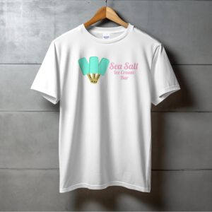 Sea Salt Ice Cream Bar Popsicle Illustration Cool T-Shirt