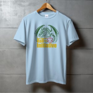 Keep Calm and Roll For Initiative Dragon Graphic T-Shirt
