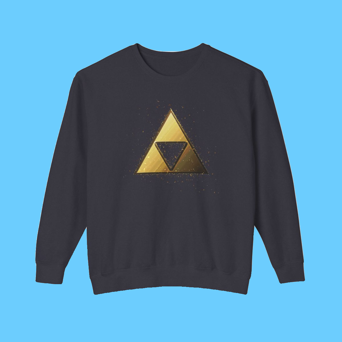 Golden Triangle with Confetti Illustration Gaming T-Shirt Sweatshirt - Image 5