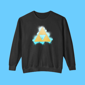 Gold Triangle In Blue Splash Style Art Graphics T-Shirt Sweatshirt