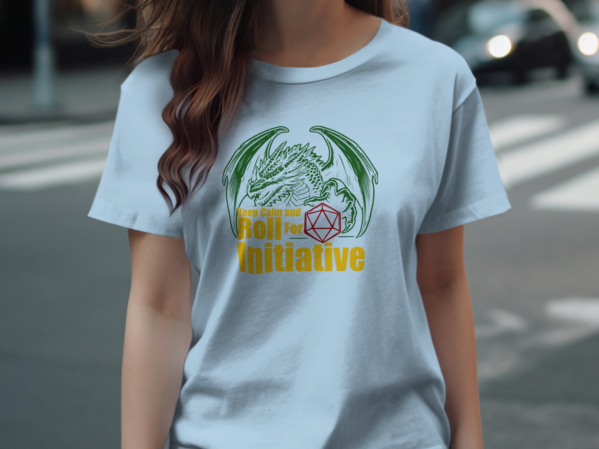 Keep Calm and Roll For Initiative Dragon Graphic T-Shirt - Image 8