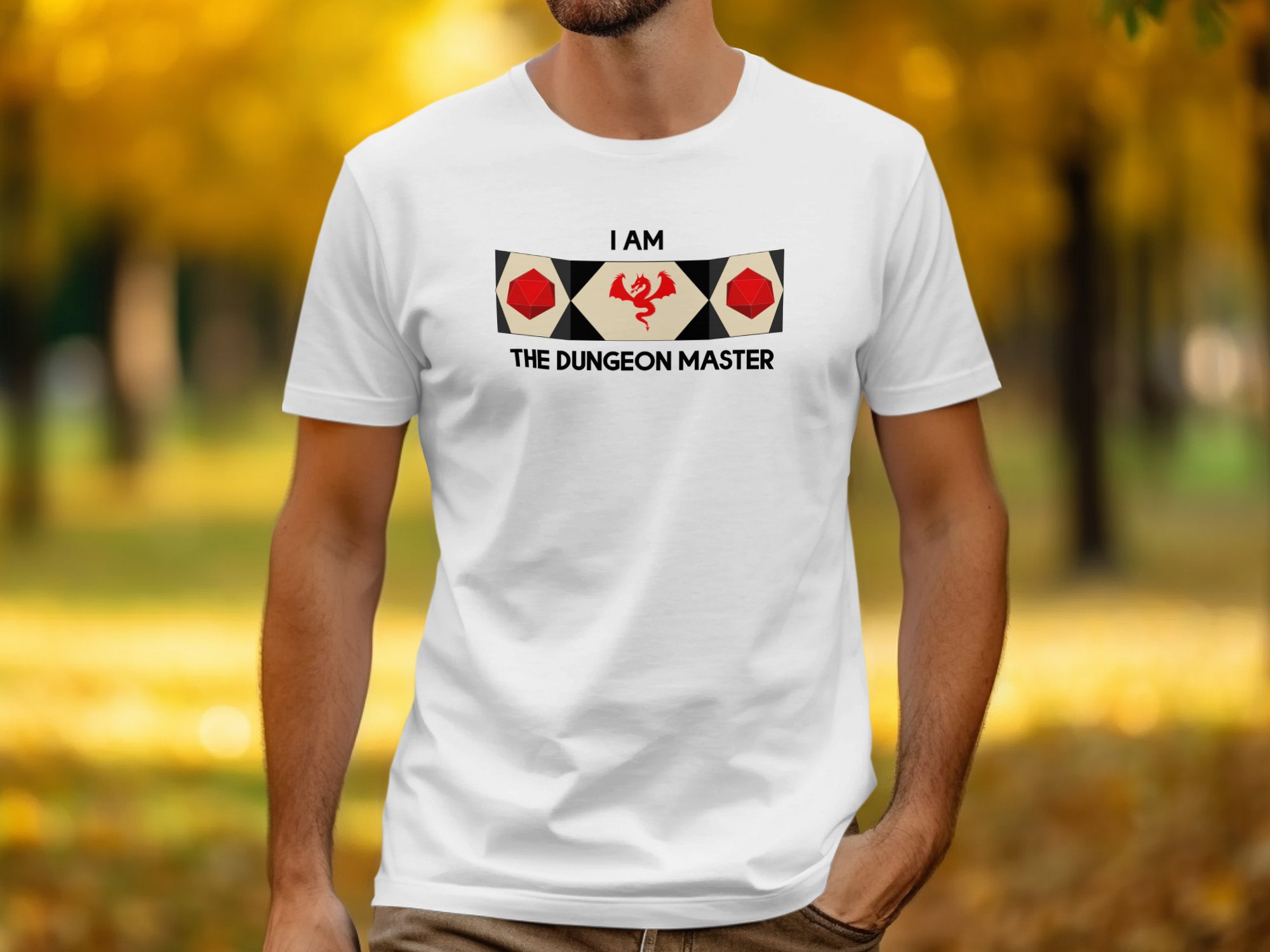 I Am The Dungeon Master Red Dragon Art T-Shirt - Image 7