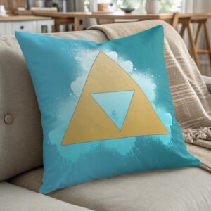 Triangle Pillow, Action RPG Decor, Geometric Home Accent, Gaming Room Decor, Unique Gamer Gift