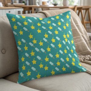 Star Popsicle Pillow, Fun Pattern Pillow, Kids Pillow, Summer Decor, Novelty Pillow, Cute Pillow, Decorative Pillow, Home Decor, Gift
